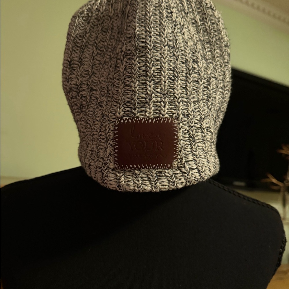 Love Your Melon Black and White Knit Beanie - Picture 1 of 2